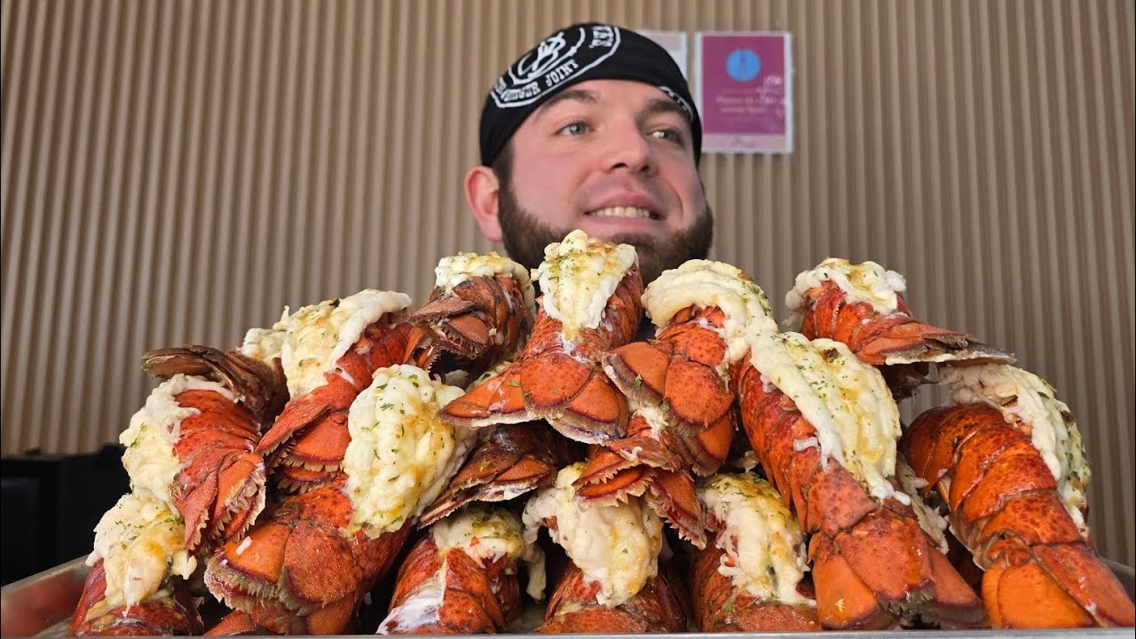 $300 JUMBO LOBSTER TAIL CHALLENGE!! 30 BUTTERY TAILS, ONLY 30 MIN.!? FIRST 15 LB LOBSTER CHALLENGE!