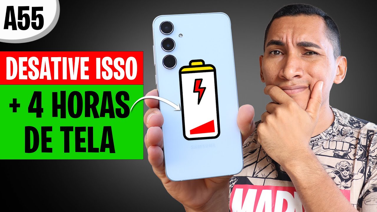 Desative o VILÃO da BATERIA do Galaxy A55 5G  - Antes que seja tarde