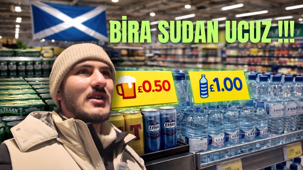 İskoçya'da Market Fiyatlarına ŞOK Oldum !!! - Burada Bira Sudan Ucuz