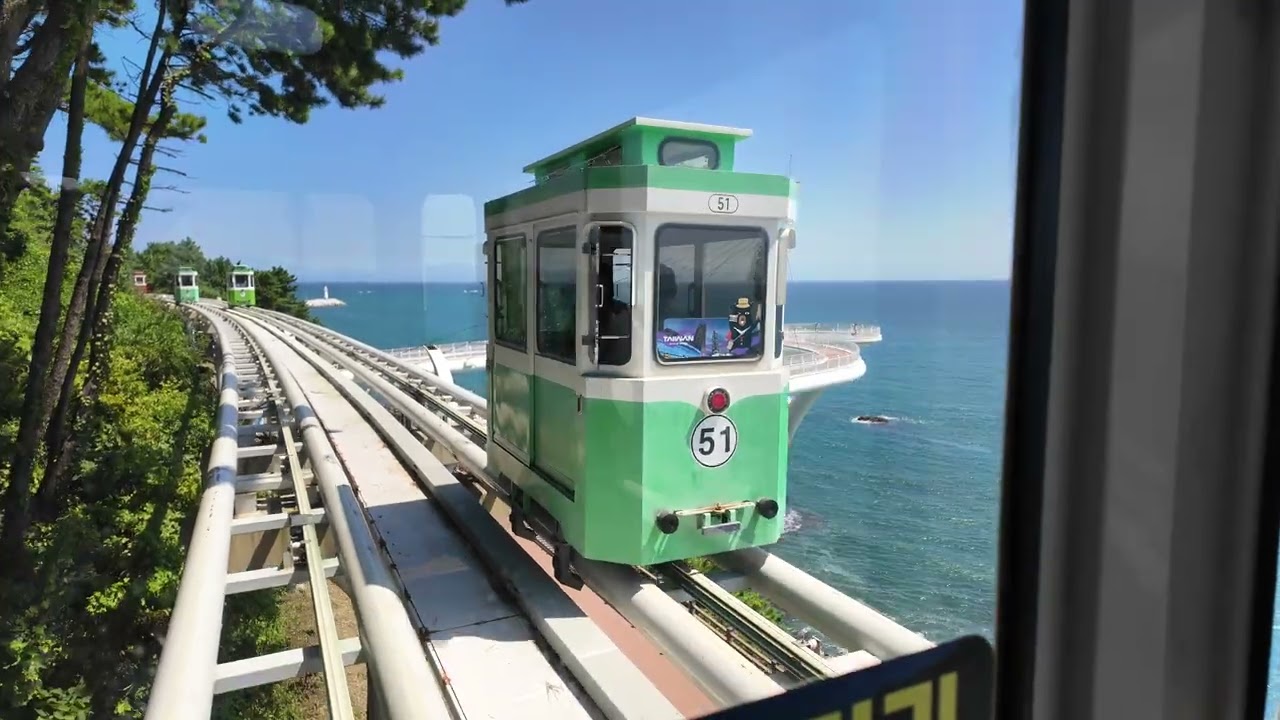 4K - South Korea -  Busan -Haeundae Sky Capsules ride Summer 2025 (19 min)