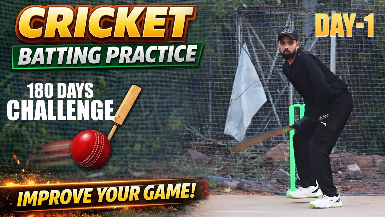 “Day 1 | 180 Days Cricket Net Practice Challenge | Hard Work Begins 💪🏏”