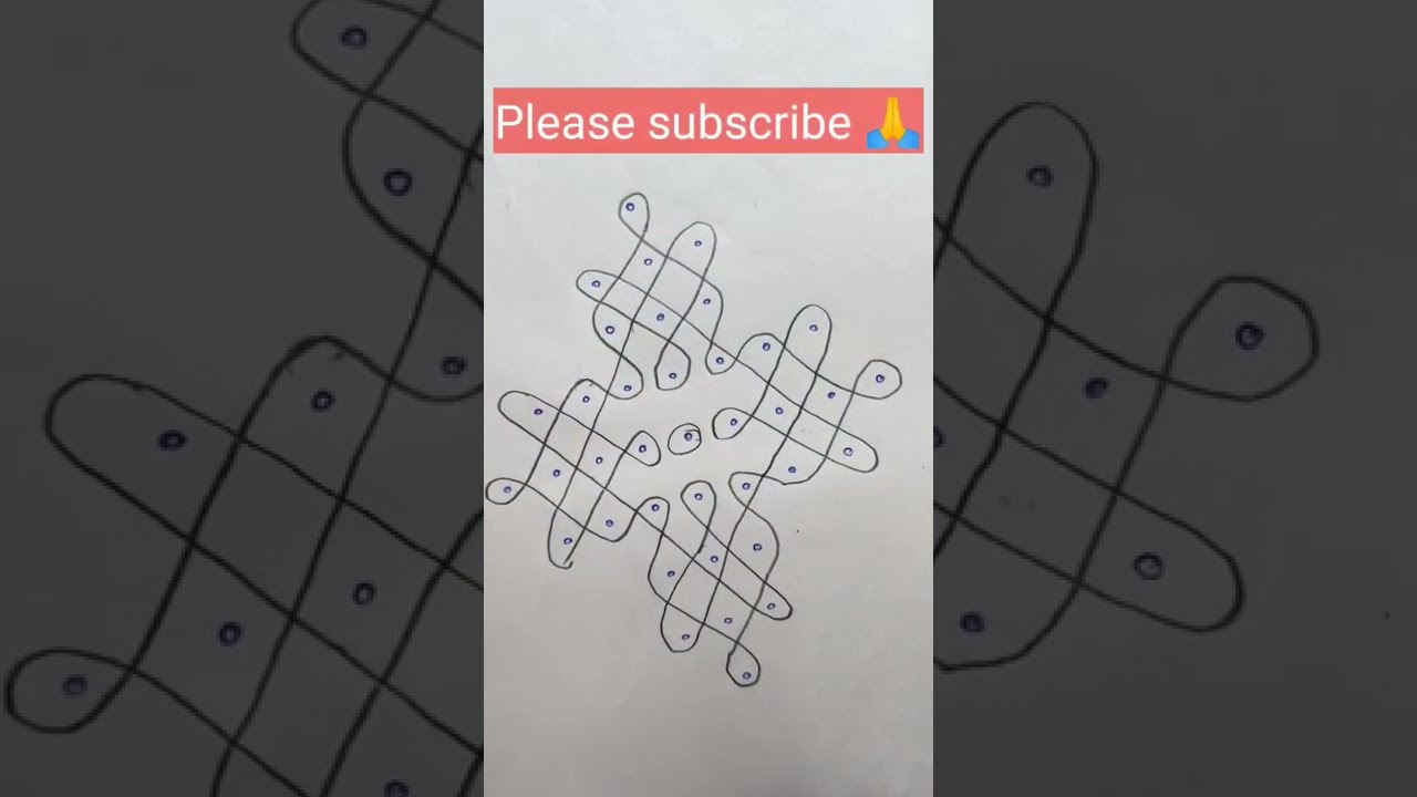 Beginners sikku kolams with 9  dots #shorts #9dotssikkukolam