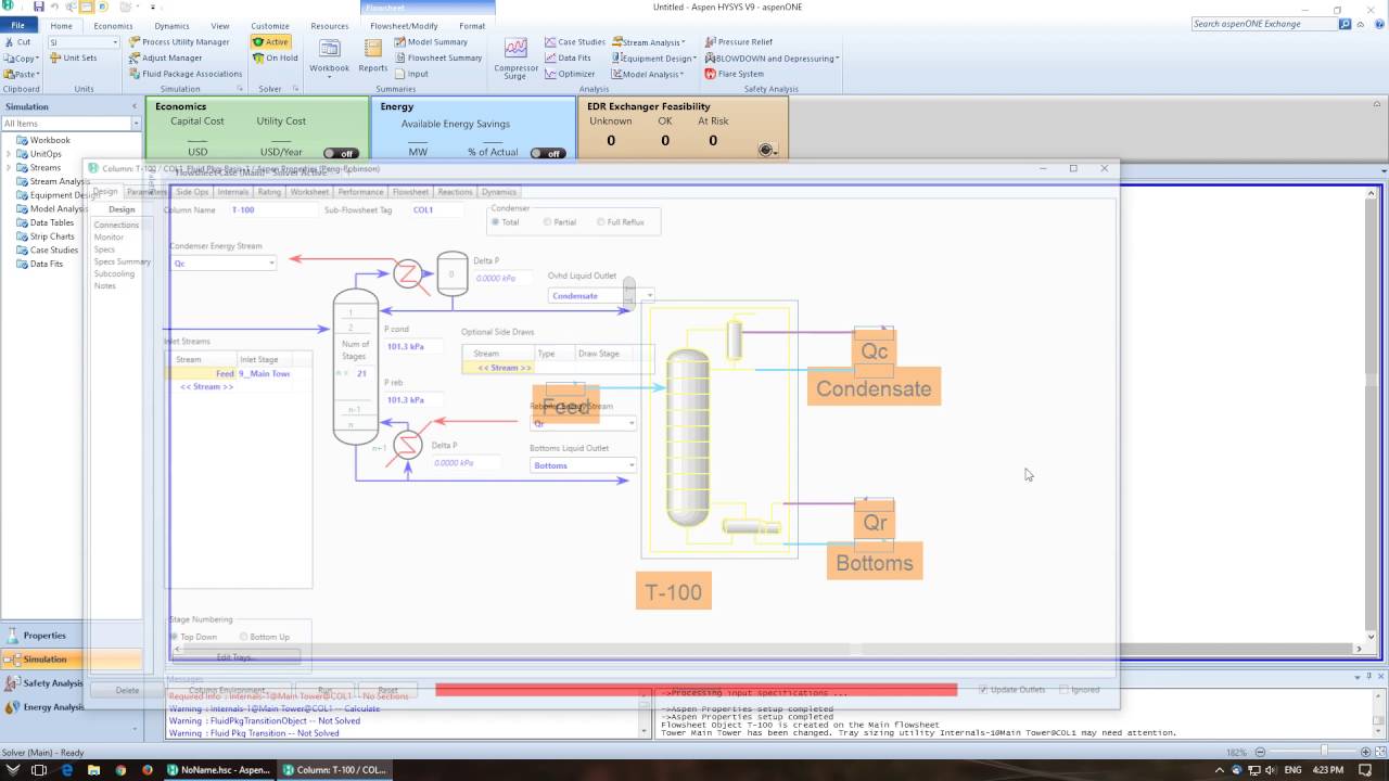 Aspen Hysys Simple Distillation Column Walkthrough