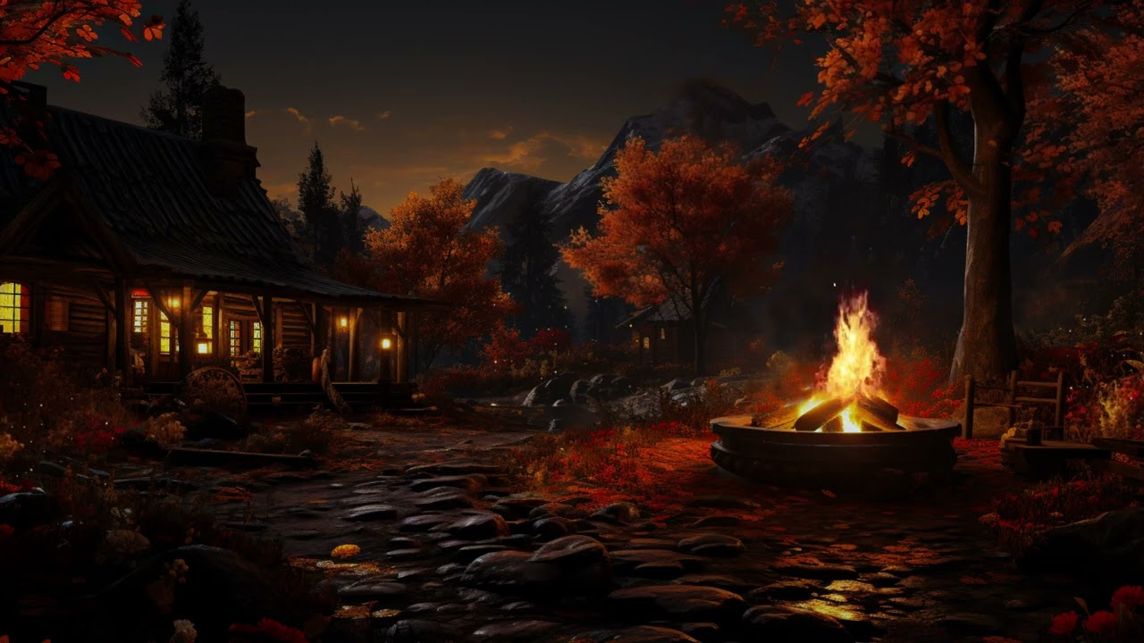 Nighttime Harmony 😴 Campfire Bliss, Cricket Chorus and Nature's Sleep Ambience