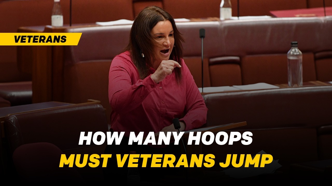 Jacqui Lambie telling the senate about Veteran road blocks