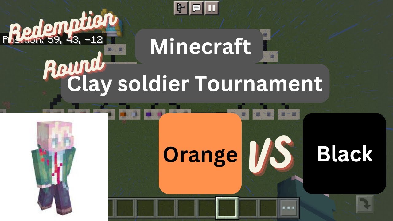 Minecraft Clay soldiers tournament: Redemption round 5 (Orange vs Black) | FINAL REDEMPTION ROUND
