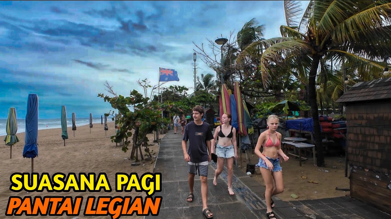 Ketika Langit Mendung Begini Suasana Pantai Legian Bali Saat Ini