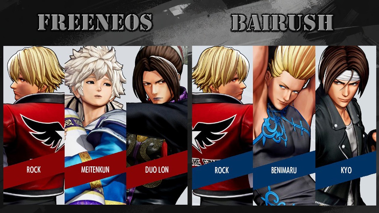 ROCK, MEITENKUN, DUO LON ⚡ FREENEOS VS BAIRUSH ⚡ ROCK, BENIMARU, KYO | THE KING OF FIGHTERS XV