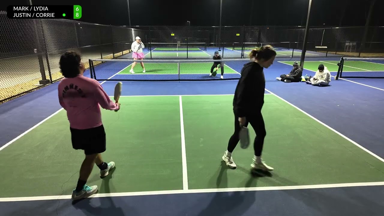 Pickleball night (Mark/Lydia vs Justin/Corrie) Game 3