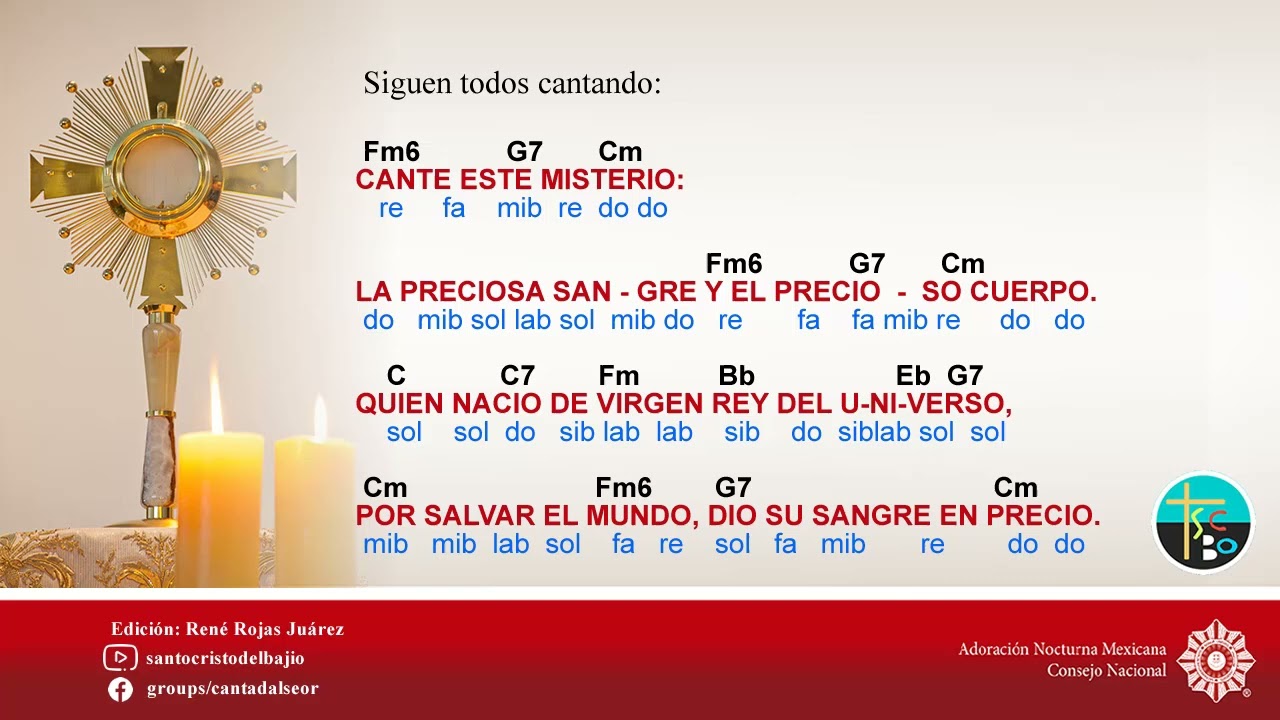 Adoración Nocturna Mexicana - Exposición del Santísimo - Letra, Acordes y Partitura