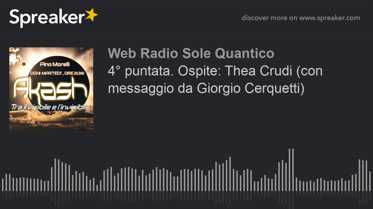 4° puntata. Ospite: Thea Crudi (con messaggio da Giorgio Cerquetti)