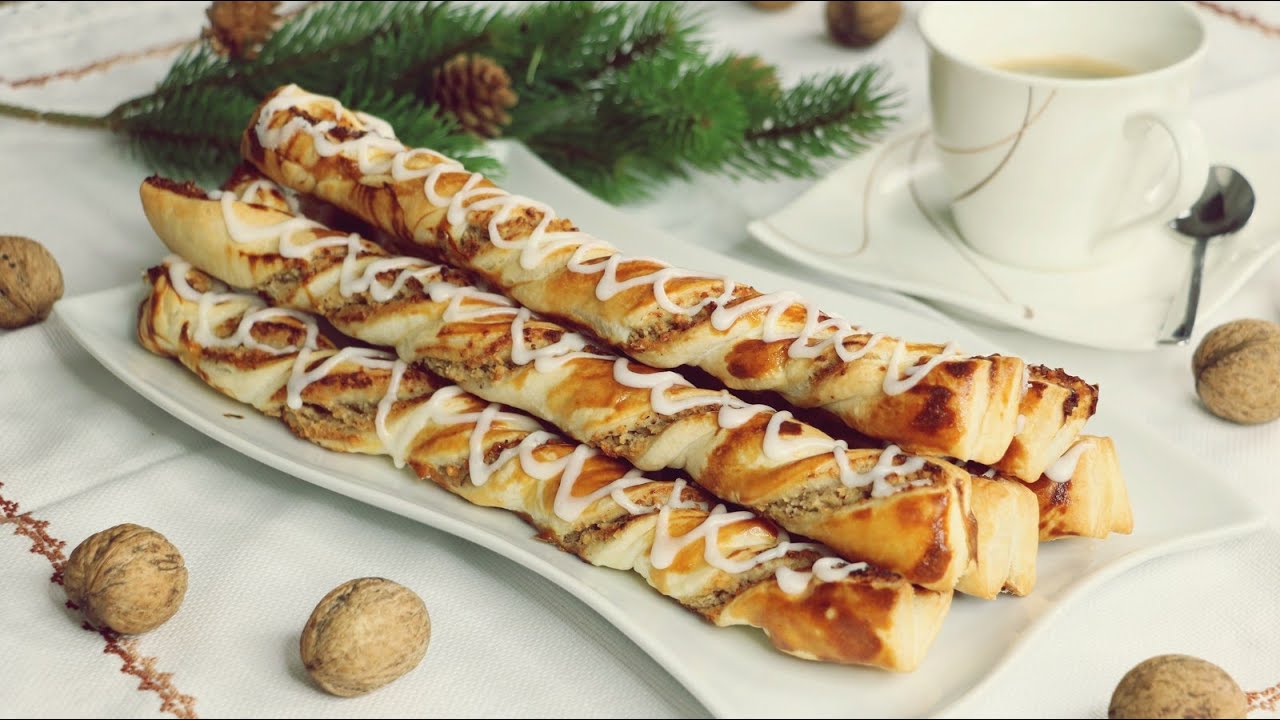 Brze orah štanglice od lisnatog tijesta - gotove za 30 minuta - brzi kolač sa orasima recept