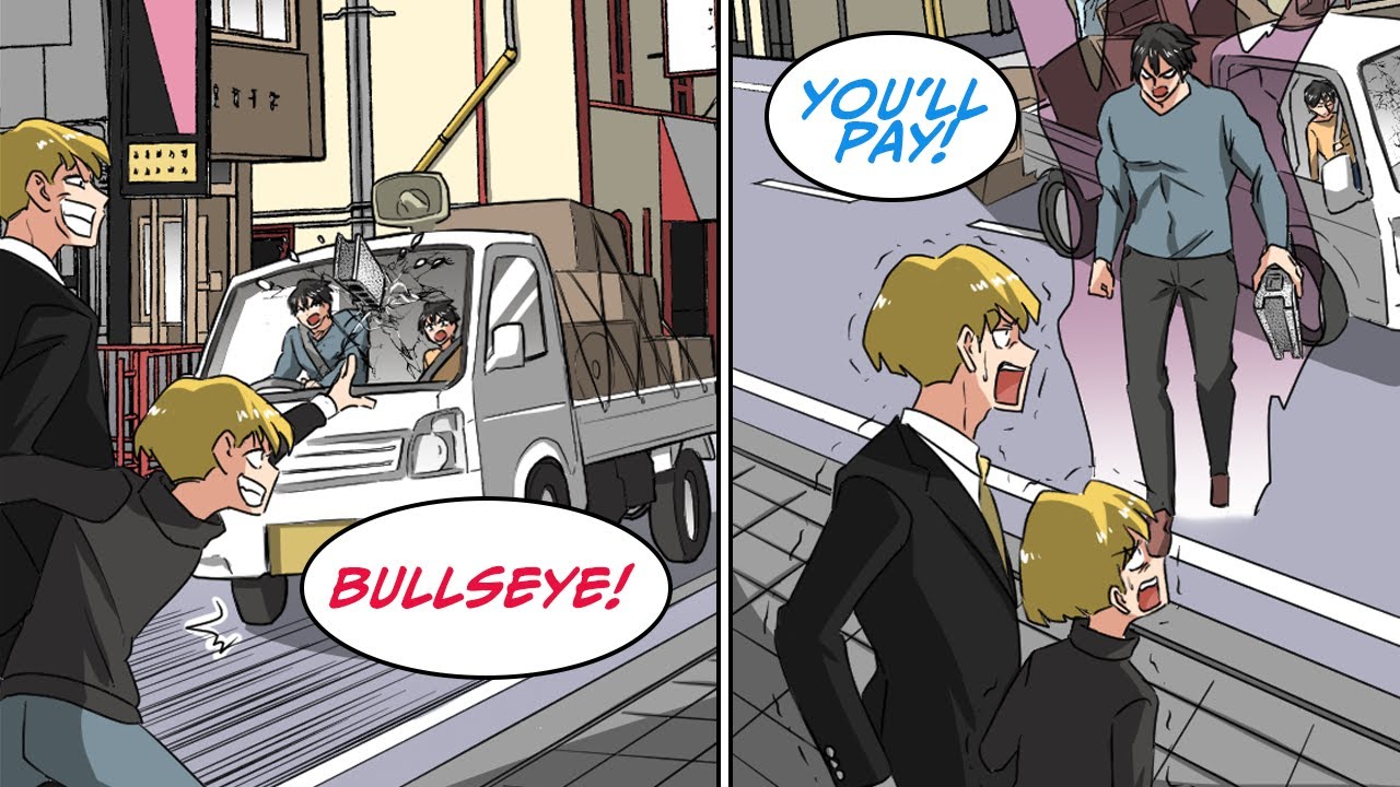 A rich family threw concrete blocks at our mini-truck and then... [Manga Dub]