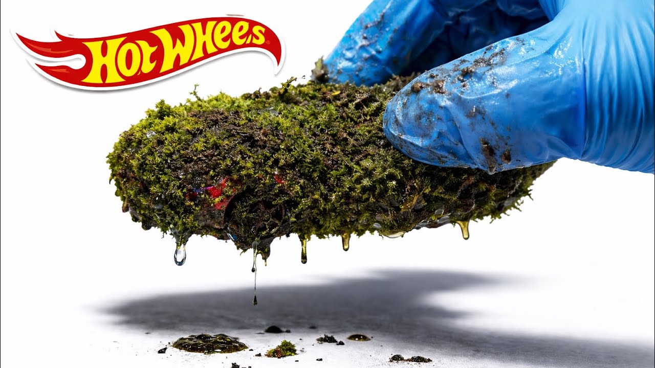 I Found a Hot Wheels Buried in Thick Moss | Cleaning ASMR 