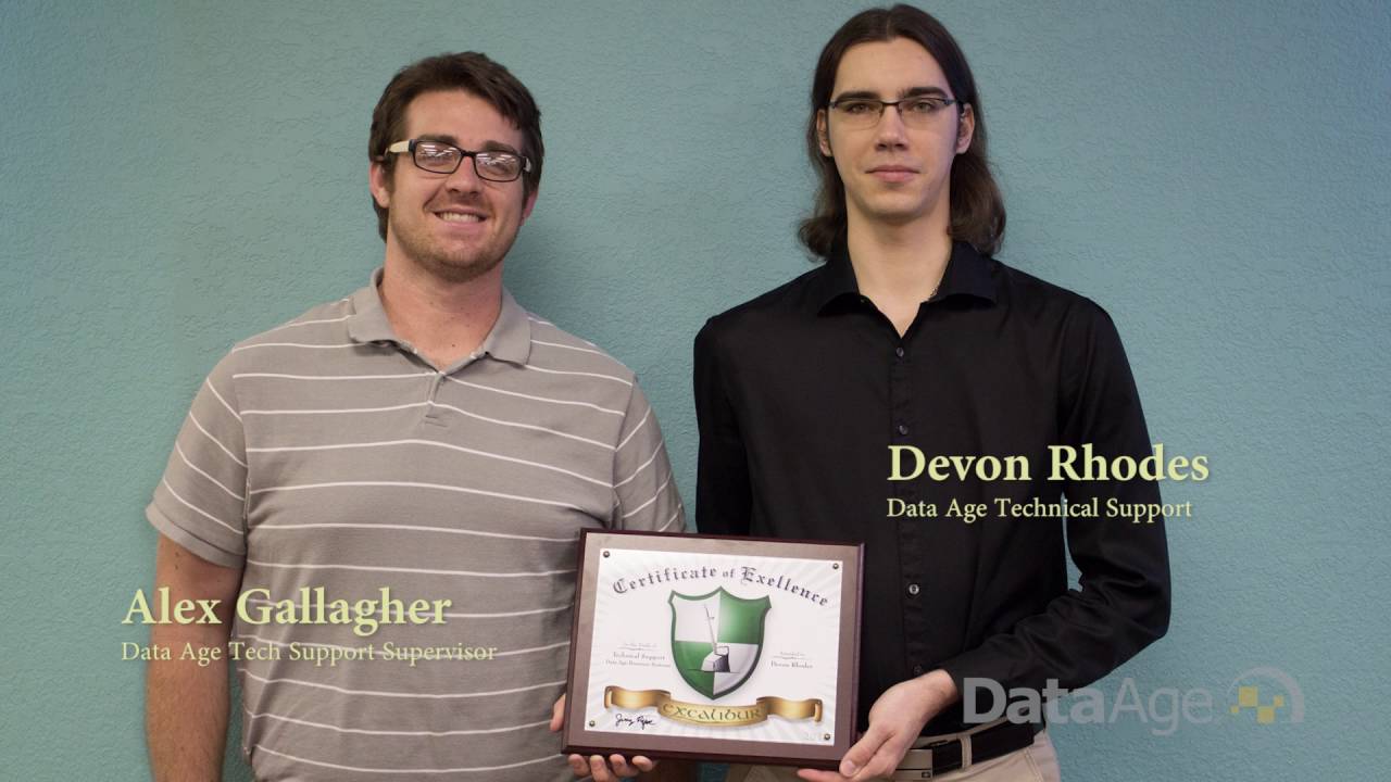 Devon Rhodes Excalibur Award - Data Age Business Systems