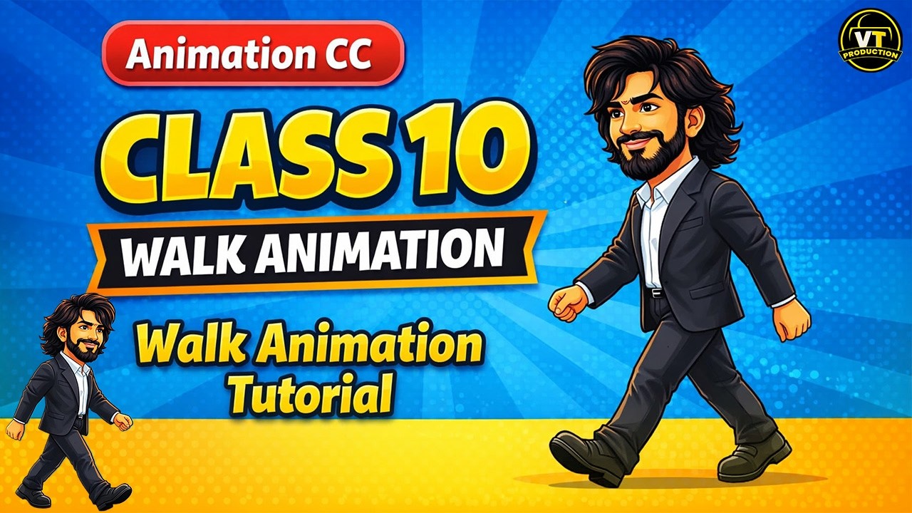 Walk Animation Tutorial | Adobe Animation CC Walk Cycle Kannada