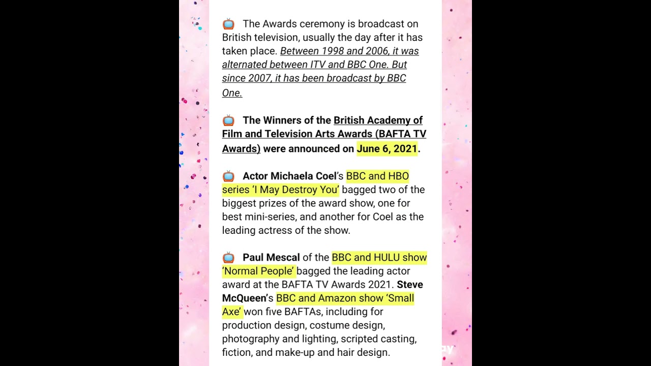 BAFTA TV AWARDS 2021