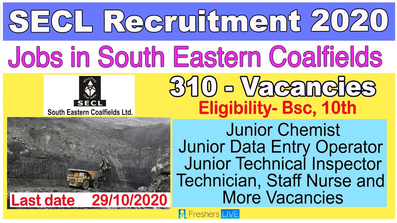 SECL Recruitment 2020 | Jobs in South Eastern Coalfields