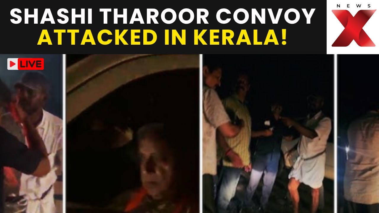 Shashi Tharoor Attacked LIVE | Shashi Tharoor's Convoy Blocked, Security Staffer Assaulted In Kerala