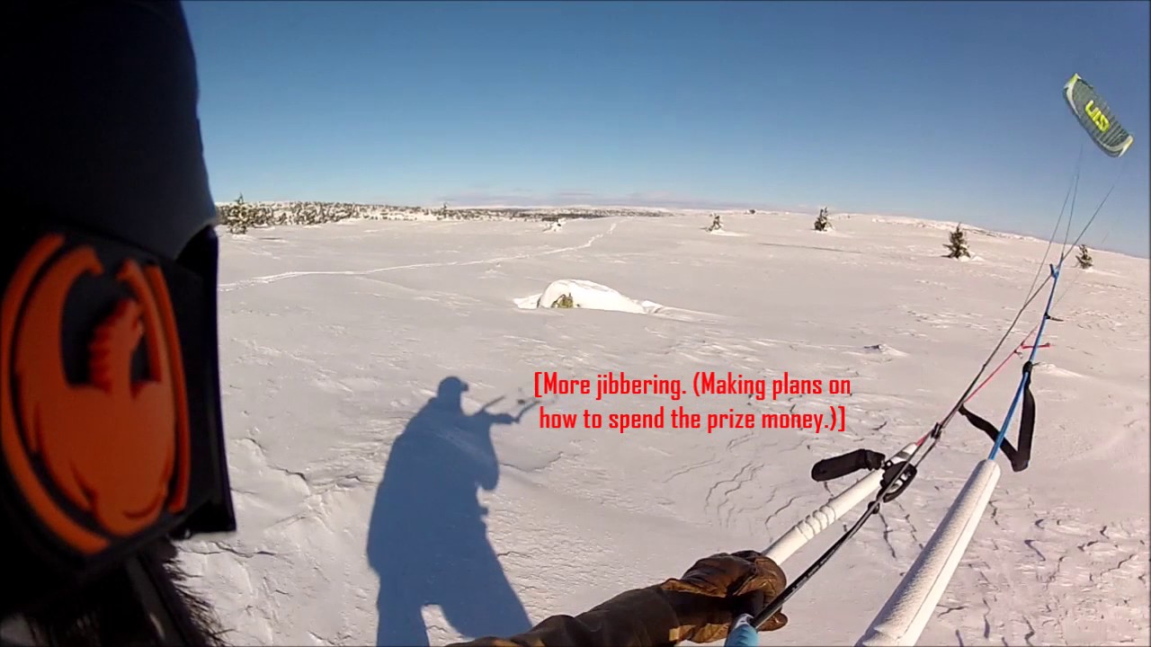 GIN Eskimo 11m - snowkiting in varying winds (2-8 m/sek)