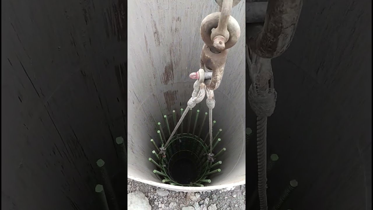 Reber cage under pile process and dhalai 👍 #newvideo #viral #ytvideo #foryou #pilefoundation 