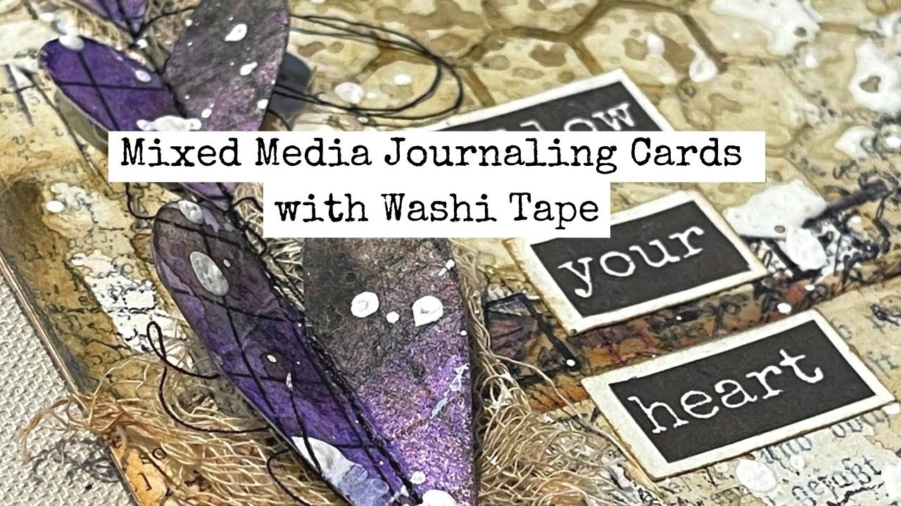 How To Create Mixed Media Journaling Cards Using Washi Tape Step-by-Step/#meadowbookmarch Collab