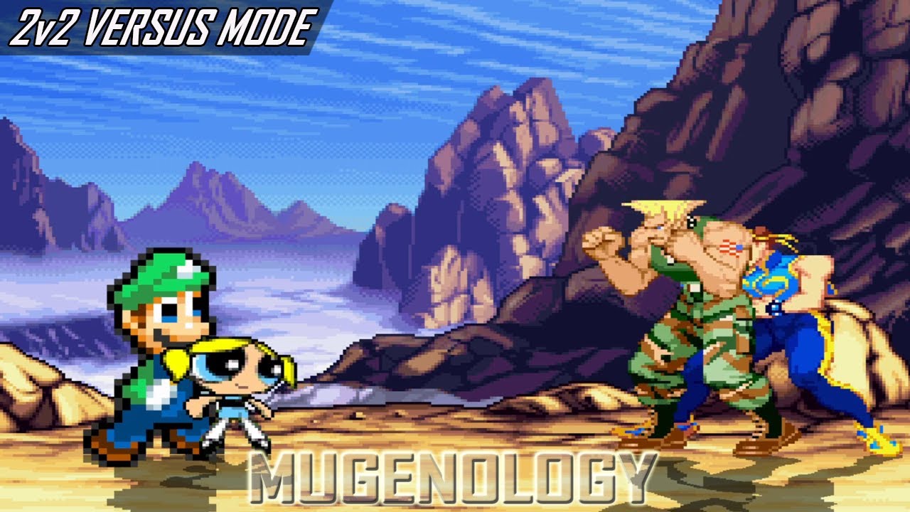 Bubbles (MvC) & Super Better Luigi vs Guile (SFA) & Chun-Li (SFA) - 2v2 Versus Mode - MUGEN