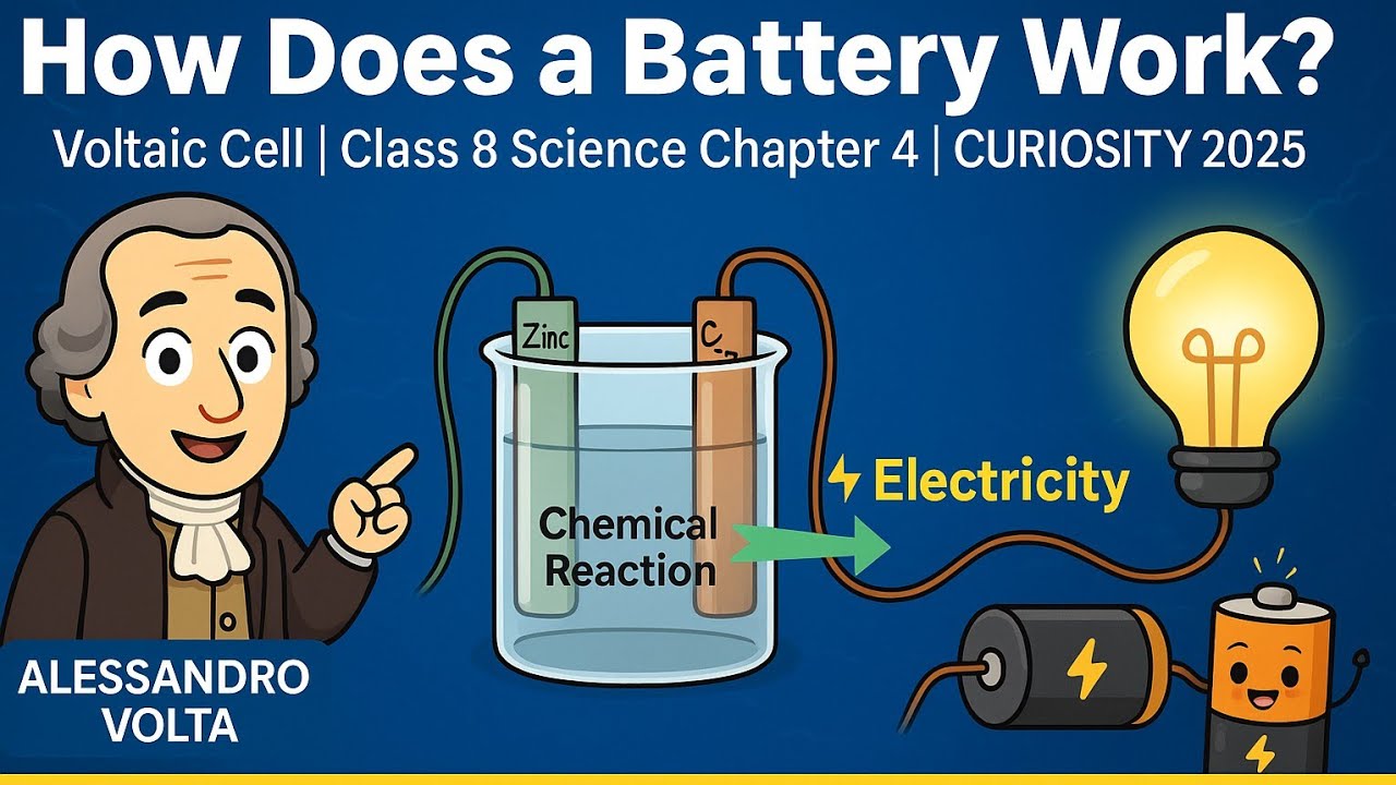 How Does a Battery Work ? | Voltaic/Galvanic Cell | Class 8 Science | Chapter 4: Electricity EFFECT