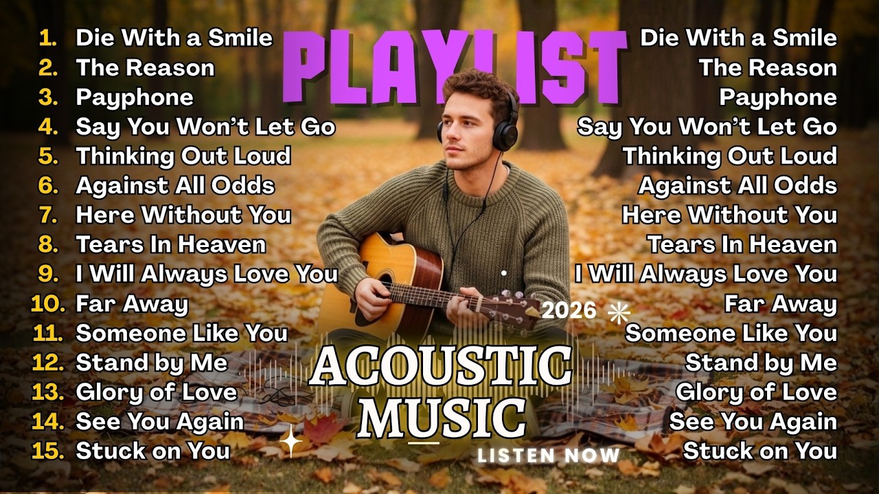 Best English Acoustic Playlist 🎸 Relaxing Feel Good Cover Songs