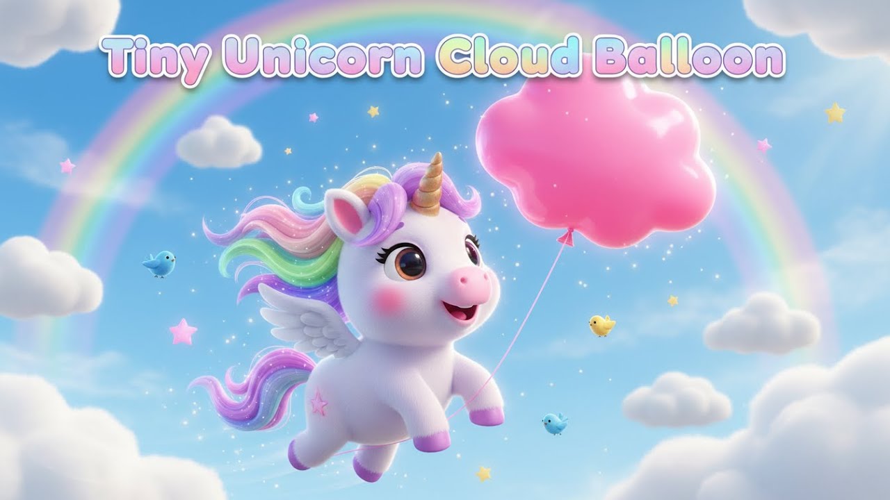 Tiny Unicorn Cloud Balloon &ndash; Nursery Rhyme, Toddler Learning, Imaginative Play,  Colorful Adventure