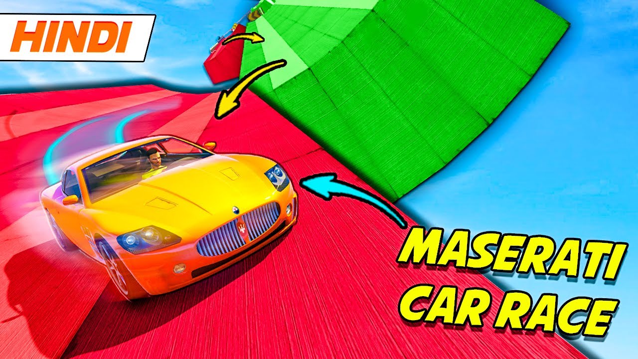 GTA 5: MASERATI CAR Race 😍 | Car Parkour | GTA 5 Online Hindi Funny Moments | Saxisam