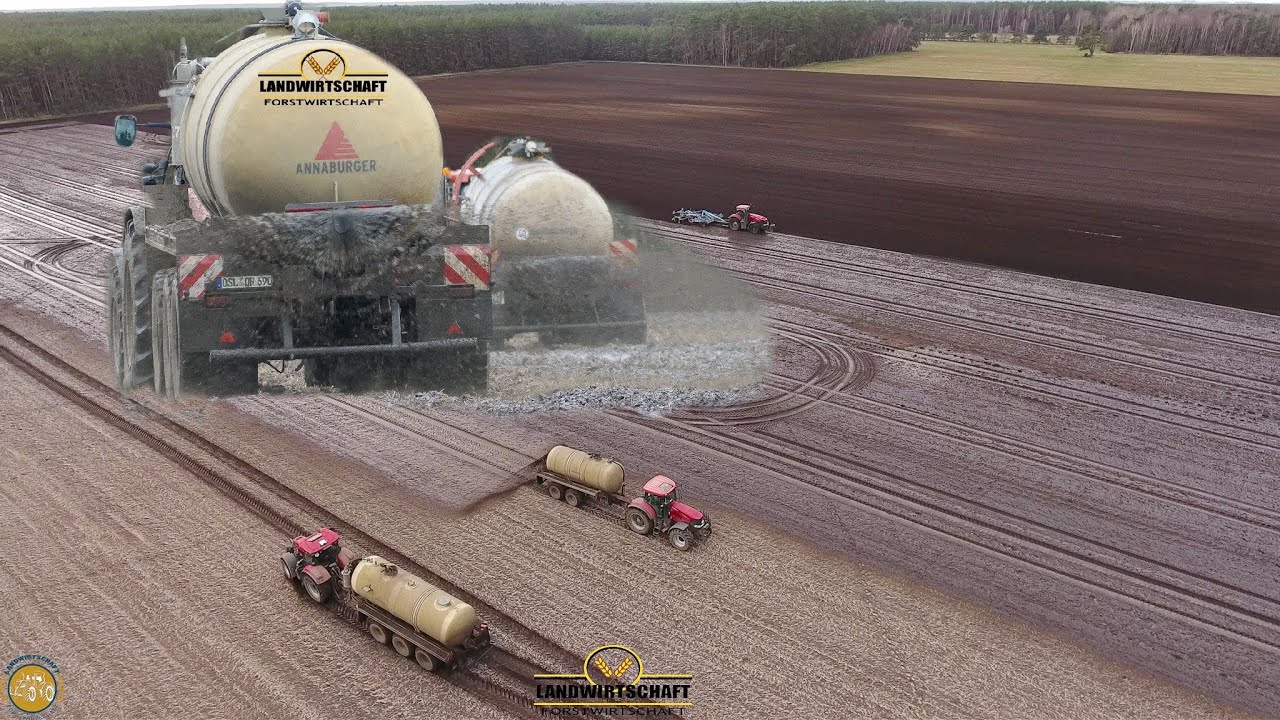 Gülle fahren 2020 GROßEINSATZ - 5  Case ih Traktoren &  5 Annaburger Gülle Züge