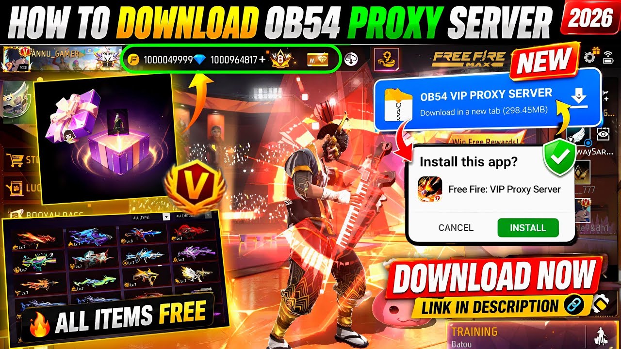 How To Download Proxy Server 💯😱🔥, proxy Server Free Fire Kaise Download Karen, Ob54 Proxy Server ff