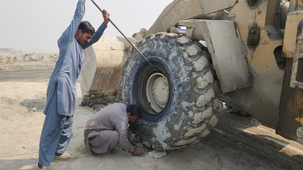 Caterpillar Wheel Loader Tire Blowout! | Extreme Mountain Mining & Repair