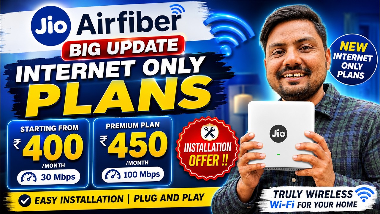 Jio Big Update Jio Airfiber Plans Internet Only - Jio Airfiber Installation Offer !!