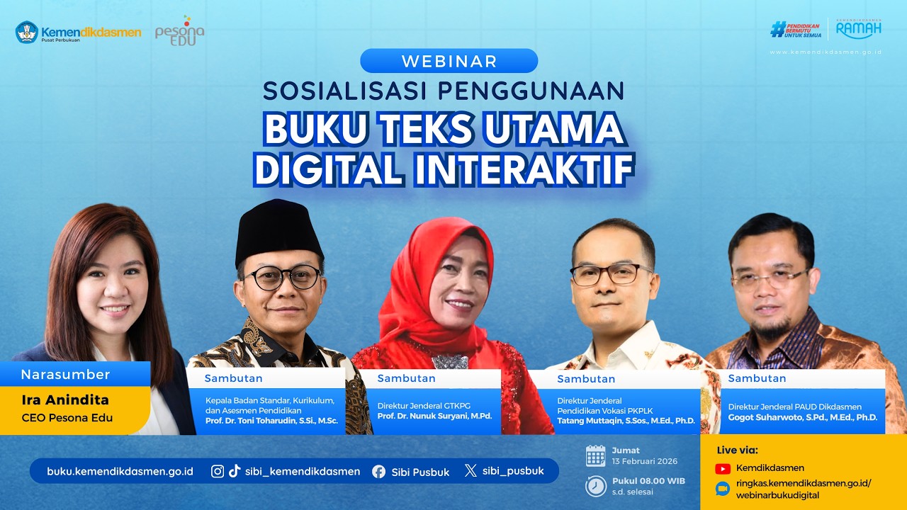 Webinar Sosialisasi Penggunaan Buku Teks Utama Digital Interaktif