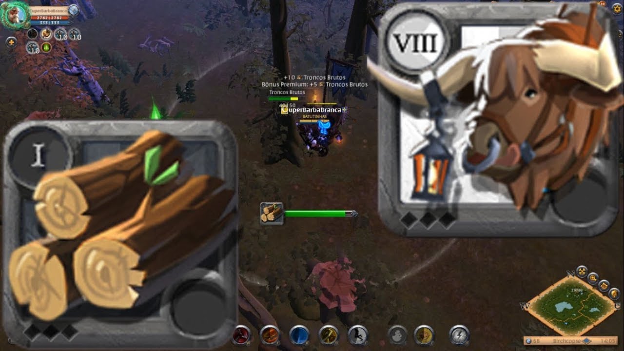 COLETA - Enchendo um BOI T8 com TRONCOS BRUTOS T1 - Albion Online
