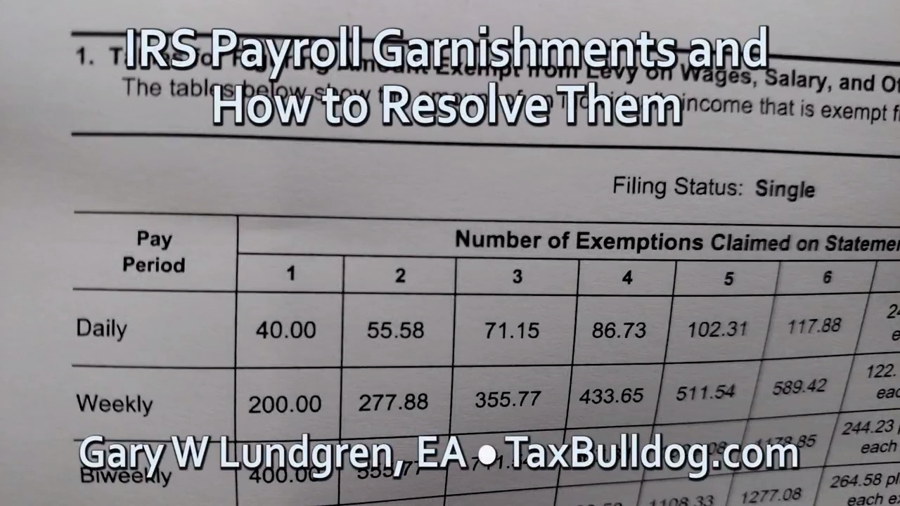 IRS Wage Levy & How To Get It Released  Ep.2017-07