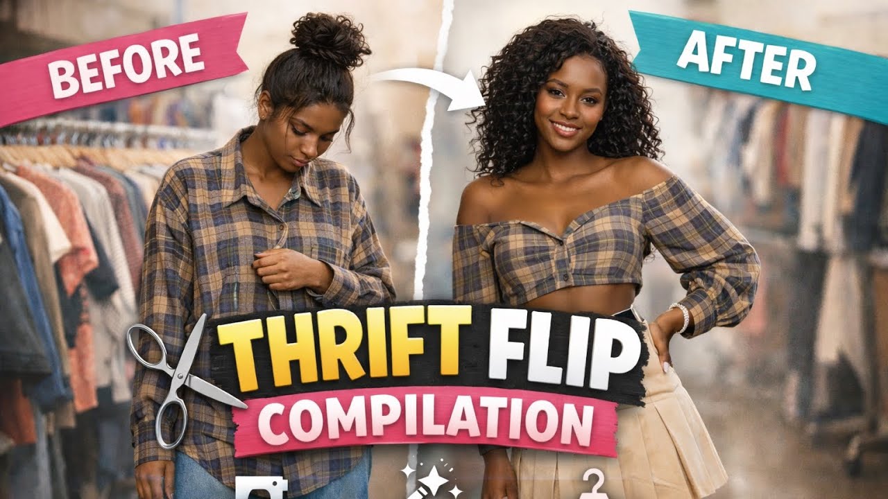 I Thrifted, Cut & Styled These Outfits All Year | Thrift Flip Compilation