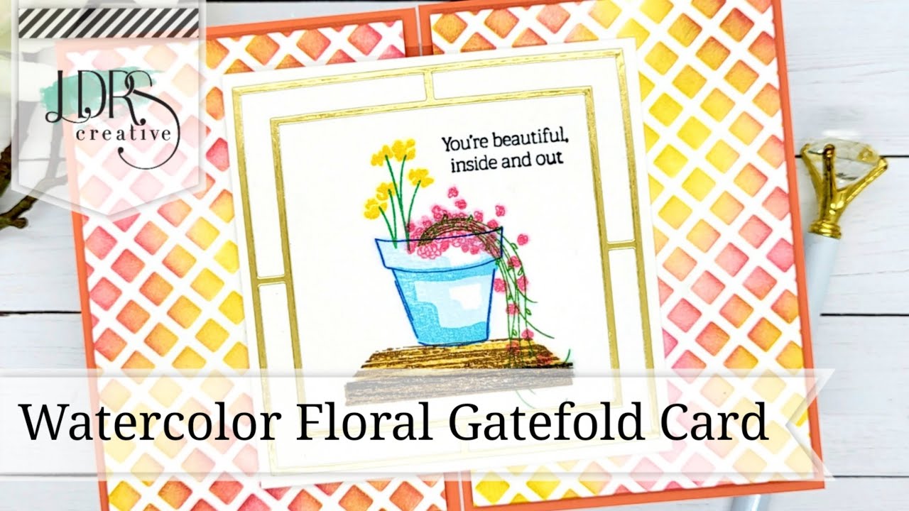 HSN - Watercolor Effects Floral Card with Hybrid Inks