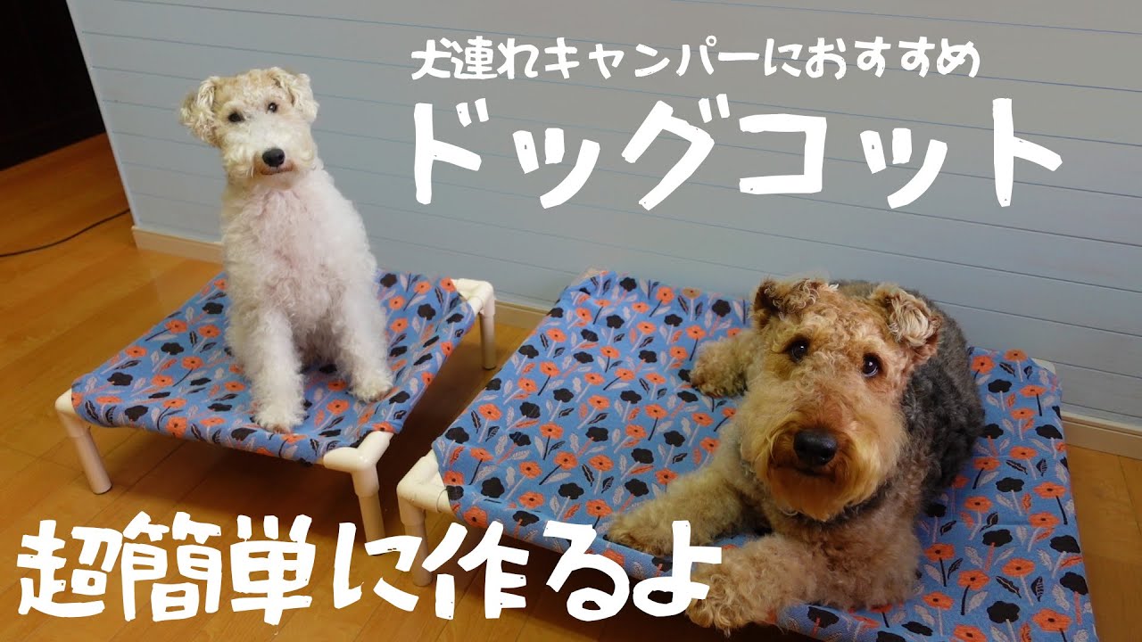 犬連れキャンプの必需品！ドッグコットを型紙なしで簡単に作ります【手作りコット】MugiVlog74