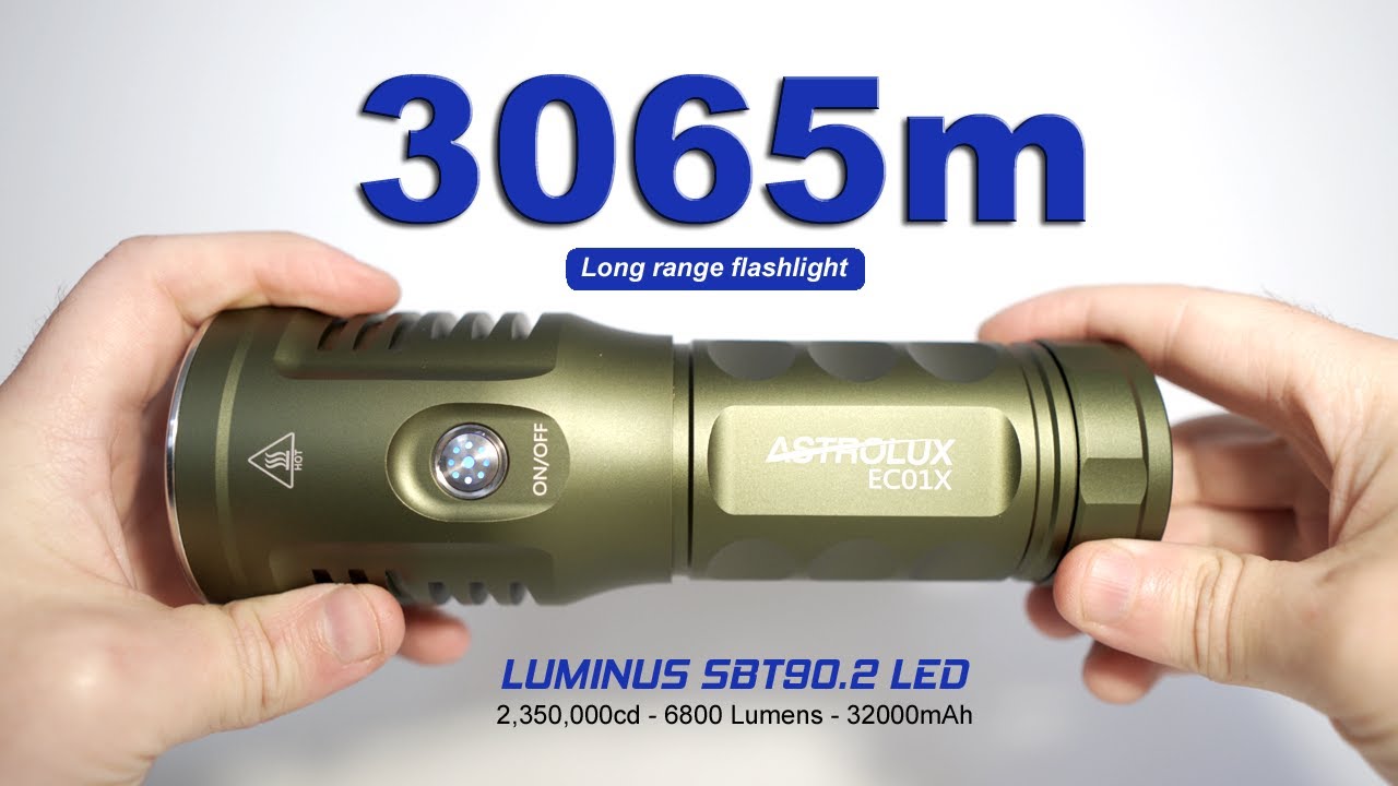ASTROLUX EC01X - 3065m long range flashlight - 6800 lumens - 32000mAh battery - Type-C input/output