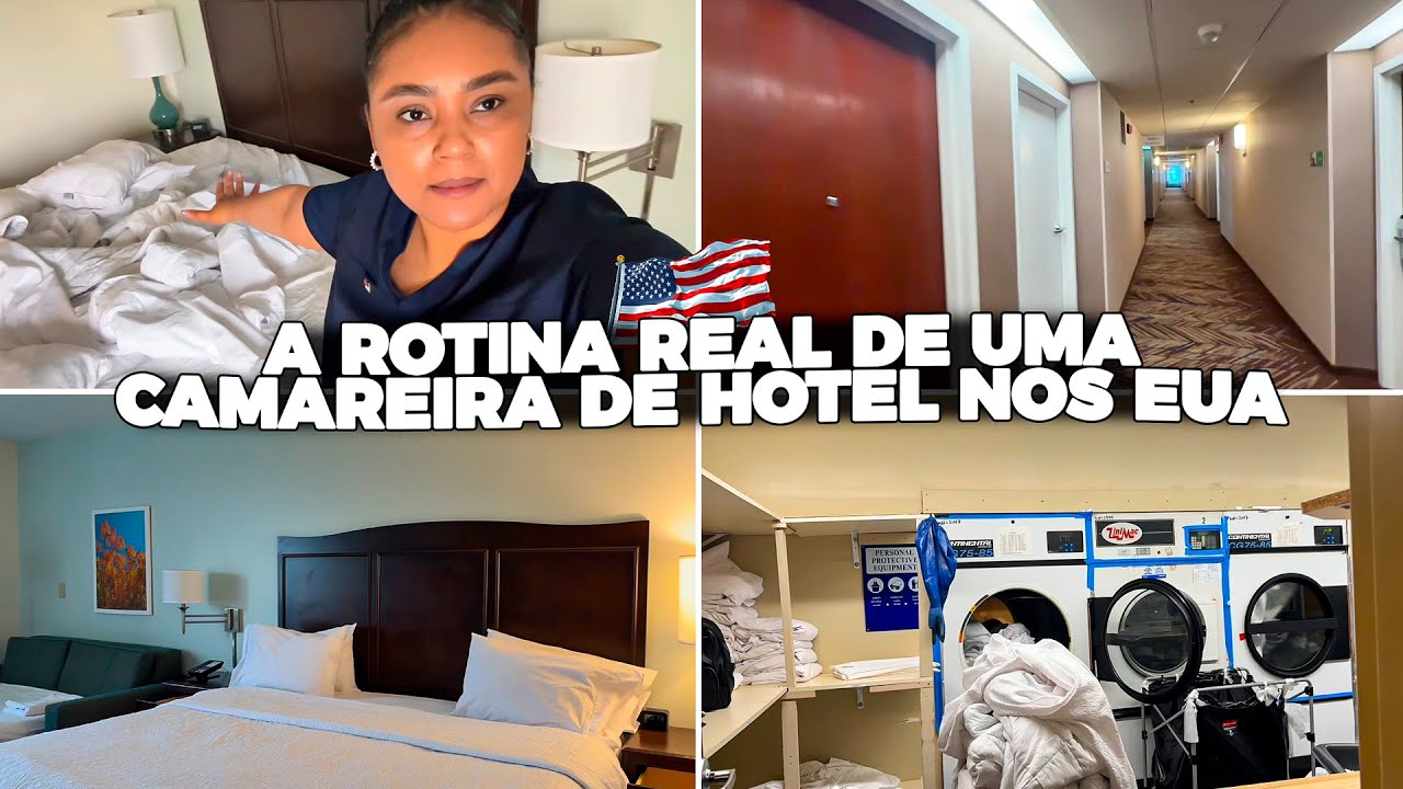 COMO É SER CAMAREIRA DE HOTEL NOS EUA? MOSTREI MEU DIA DE TRABALHO 💼🇺🇸