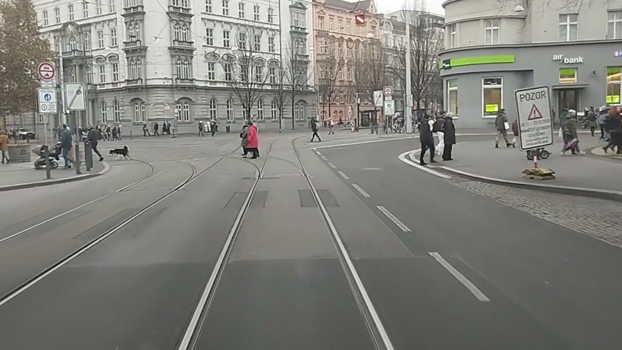 Vánoční Brno z kabiny řidiče 