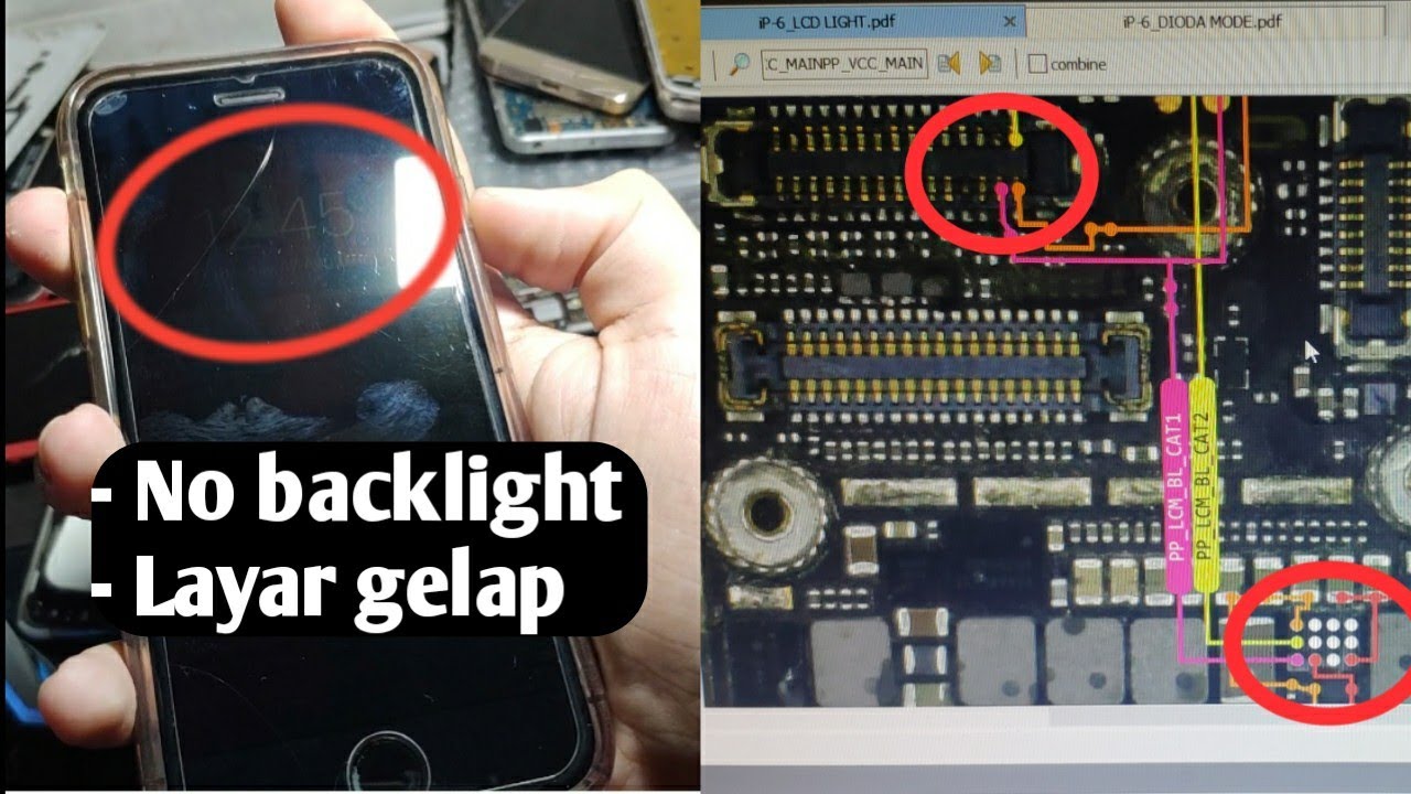 Iphone 6 no backlight || lampu LCD mati || blank hitam || layar gelap
