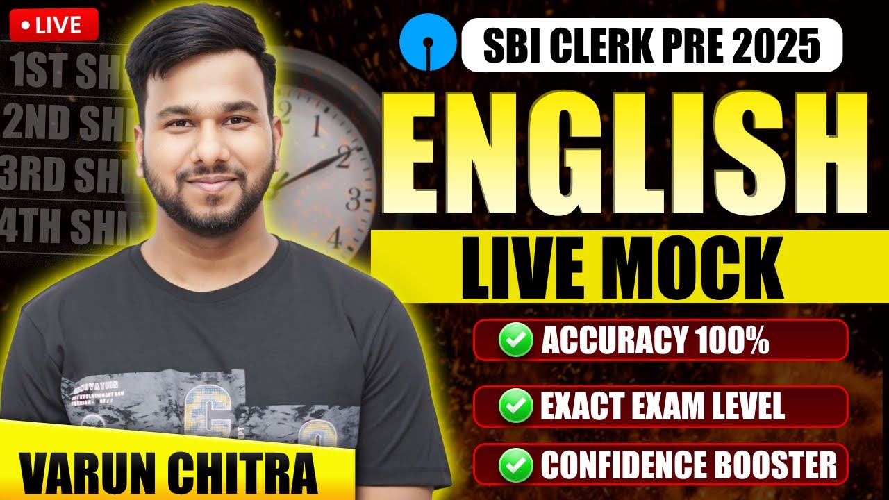 SBI CLERK Prelims Paper English | Cloze Test, Errors, Fillers, Word Usage Questions | Varun Chitra
