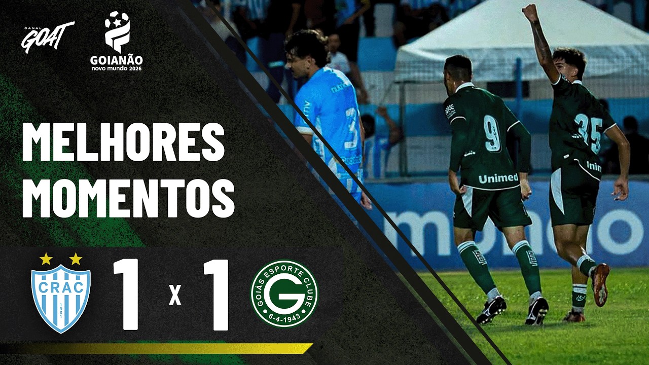 GOIÁS SAI NA FRENTE, CRAC EMPATA E DECISÃO FICA PARA A VOLTA NO CAMPEONATO GOIANO