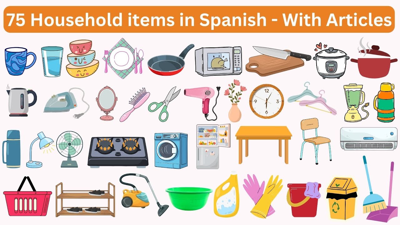 75 Household Items in Spanish - Spanish Vocabulary | Spanish for Beginners
