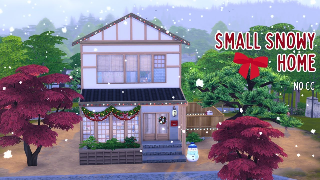CHRISTMAS IN MT KOMOREBI // small snowy home speebuild, Sims 4 | chill ambience, no voiceover, no CC