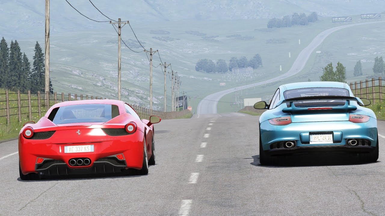 Porsche 911 997.2 GT2 RS vs Ferrari 458 Italia at Highlands Long / Assetto Corsa